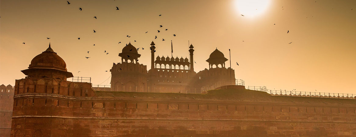 Red Fort in Delhi representing India's historic heritage and national achievements